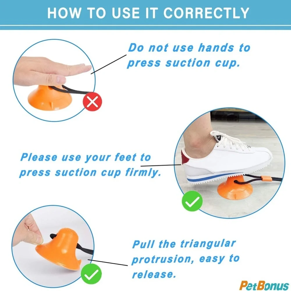 🆕 DOG CHEW TOY, NEW PET ROPE TOYS WITH SUCTION CUP FOR HOURS OF FUN.